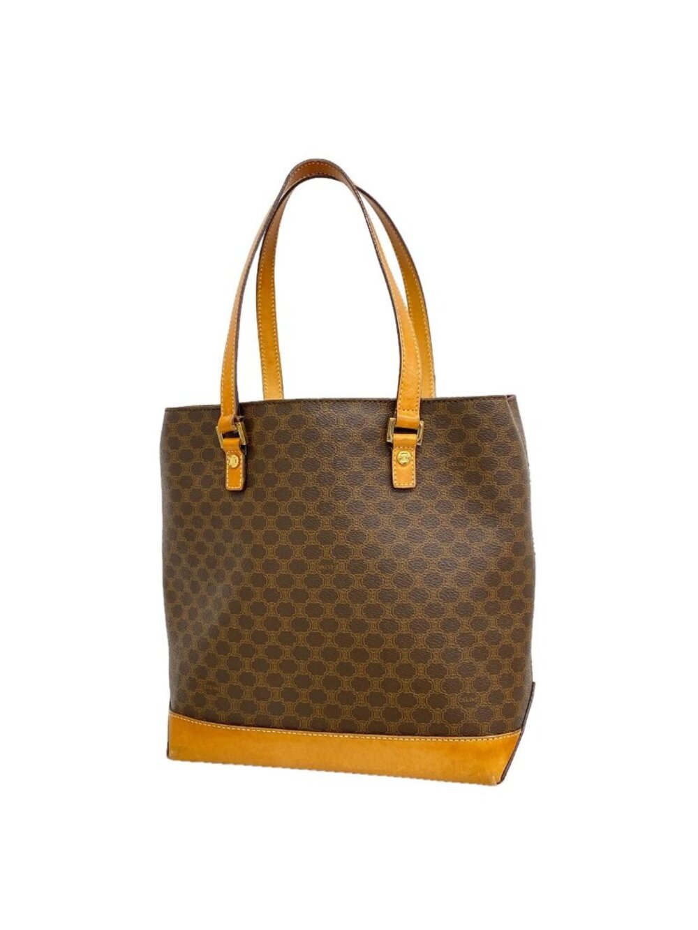 Celine Tote Bag Macadam Brown Gold